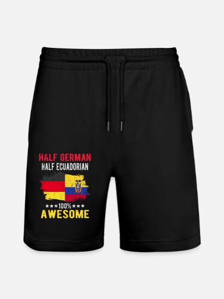 Half German Half Ecuadorians - Stanley/Stella Trainer Unisex Organic Jogging Shorts - black