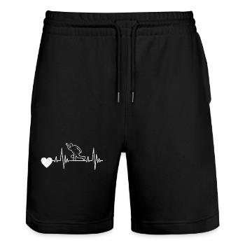 Bowlen Kegel Bowler Kegeln Geschenk Bowlingkugel - Stanley/Stella Unisex Bio Joggingshorts Trainer  - Schwarz - Vorne - Nik (191cm) & Marisol (170cm)