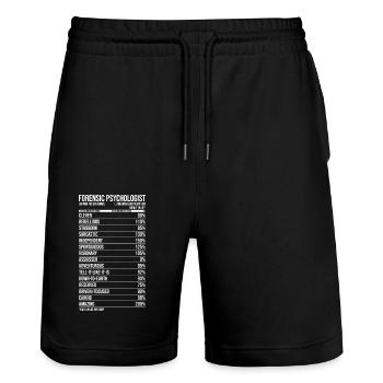 Forensischer Psychologe Tageswert - Stanley/Stella Unisex Bio Joggingshorts Trainer  - Schwarz - Vorne - Nik (191cm) & Marisol (170cm)