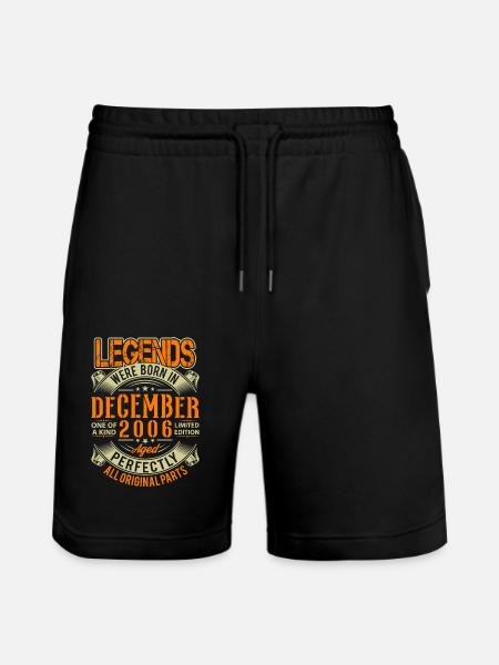 2006 December Birthday Legend - Stanley/Stella Trainer Unisex Organic Jogging Shorts - black