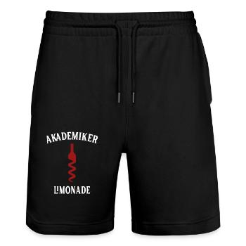Akademiker Limonade Wein Rotwein - Stanley/Stella Unisex Bio Joggingshorts Trainer  - Schwarz - Vorne - Nik (191cm) & Marisol (170cm)