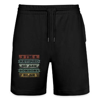 I'm retired so ask someone else - Stanley/Stella Trainer Unisex Organic Jogging Shorts - black - Front - Nik (191cm) & Marisol (170cm)
