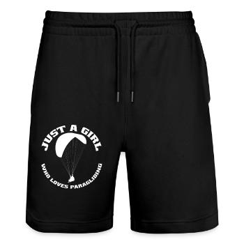 Paragliding Woman Paragliding Paragliding - Stanley/Stella Trainer Unisex Organic Jogging Shorts - black - Front - Nik (191cm) & Marisol (170cm)