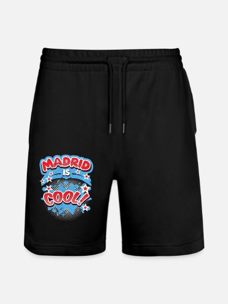 Madrid Spain, saying Madrid-is-Cool - Stanley/Stella Trainer Unisex Organic Jogging Shorts - black