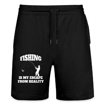 Pêche Hameçons Pêcheurs Pêche Pêche - Short de jogging bio TRAINER Stanley/Stella unisexe - noir - Devant - Nik (191cm) & Marisol (170cm)