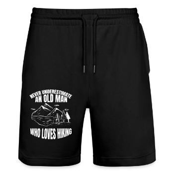 Hiking Mountain Climbing Mountaineering Bouldering Mountains - Stanley/Stella Trainer Unisex Organic Jogging Shorts - black - Front - Nik (191cm) & Marisol (170cm)