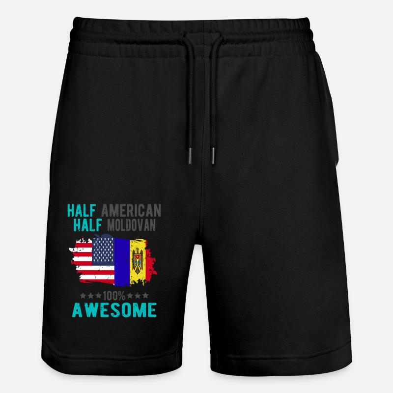 Moitié Américains Moitié Moldaves - Short de jogging bio TRAINER Stanley/Stella unisexe - noir