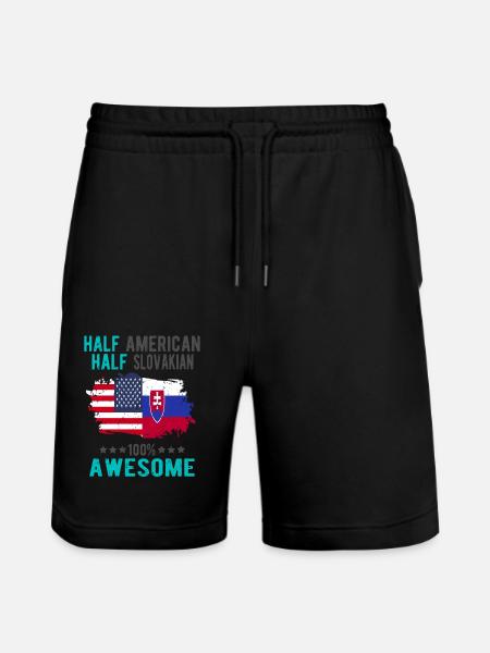 Half American Half Slovak - Stanley/Stella Trainer Unisex Organic Jogging Shorts - black