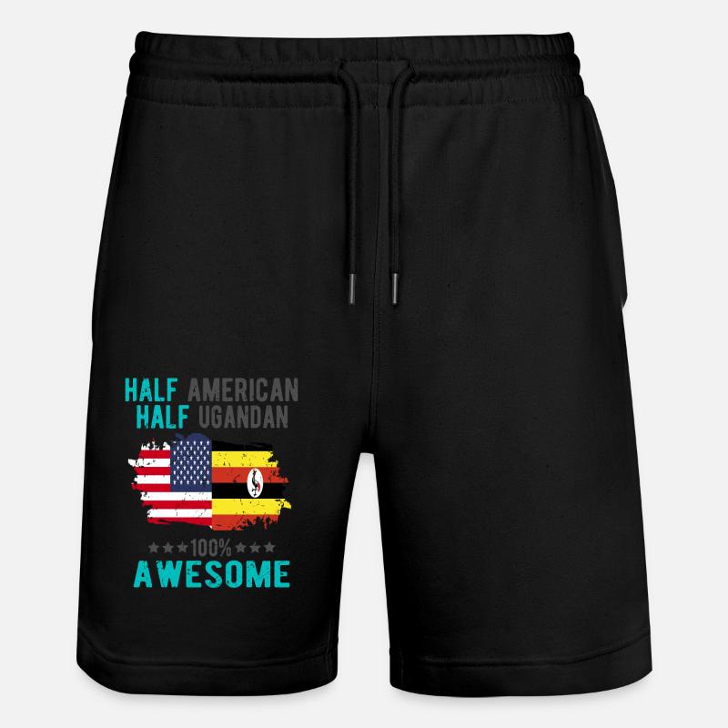 Halb Amerikaner Halb Ugander - Stanley/Stella Unisex Bio Joggingshorts Trainer  - Schwarz