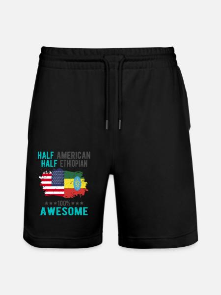 Mi-Américain, mi-Ethiopien - Short de jogging bio TRAINER Stanley/Stella unisexe - noir