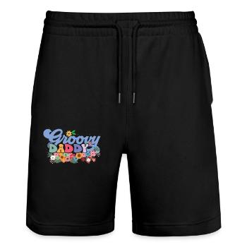 Groovy Daddy Garden Plant Flowers Floral Decor - Stanley/Stella Trainer Unisex Organic Jogging Shorts - black - Front - Nik (191cm) & Marisol (170cm)