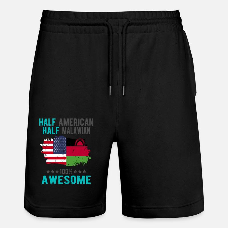 Moitié américain moitié Malawi - Short de jogging bio TRAINER Stanley/Stella unisexe - noir