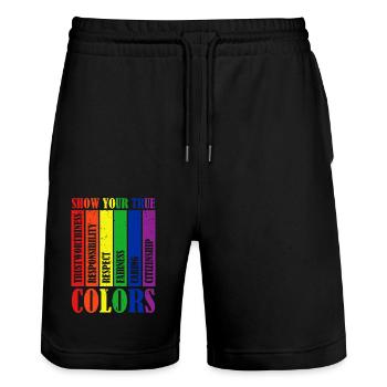 Montrez vos vraies couleurs Lgbt Proud Rainbow - Short de jogging bio TRAINER Stanley/Stella unisexe - noir - Devant - Nik (191cm) & Marisol (170cm)