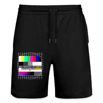 Testbild Error 404 Kostüm Nicht Gefunden Karneval - Stanley/Stella Unisex Bio Joggingshorts Trainer  - Schwarz - Vorne - Nik (191cm) & Marisol (170cm)
