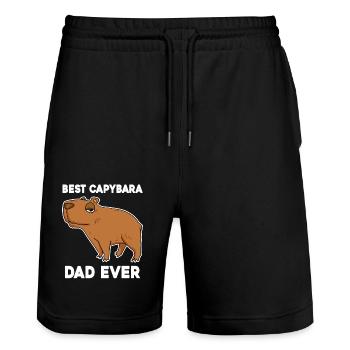 Capybara Père Capybara - Short de jogging bio TRAINER Stanley/Stella unisexe - noir - Devant - Nik (191cm) & Marisol (170cm)