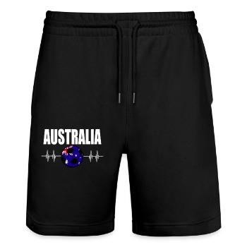 Football australien - Short de jogging bio TRAINER Stanley/Stella unisexe - noir - Devant - Nik (191cm) & Marisol (170cm)