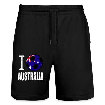 Football australien - Short de jogging bio TRAINER Stanley/Stella unisexe - noir - Devant - Nik (191cm) & Marisol (170cm)