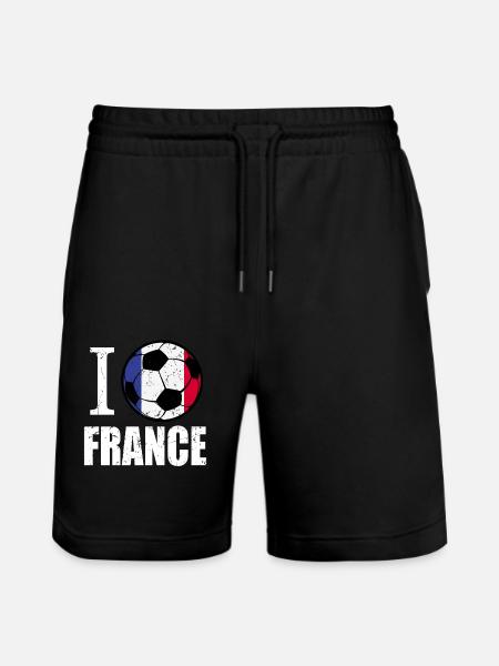 Frankreich Fußball - Stanley/Stella Unisex Bio Joggingshorts Trainer  - Schwarz