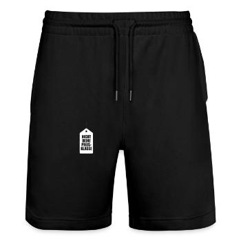 Nicht Deine Preisklasse Liga Sexy Preis Topmodel - Stanley/Stella Unisex Bio Joggingshorts Trainer  - Schwarz - Vorne - Nik (191cm) & Marisol (170cm)