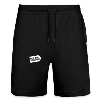 Nicht Deine Preisklasse Liga Sexy Preis Topmodel - Stanley/Stella Unisex Bio Joggingshorts Trainer  - Schwarz - Vorne - Nik (191cm) & Marisol (170cm)