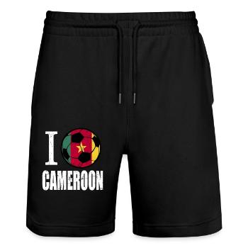 Kamerun Fußball - Stanley/Stella Unisex Bio Joggingshorts Trainer  - Schwarz - Vorne - Nik (191cm) & Marisol (170cm)