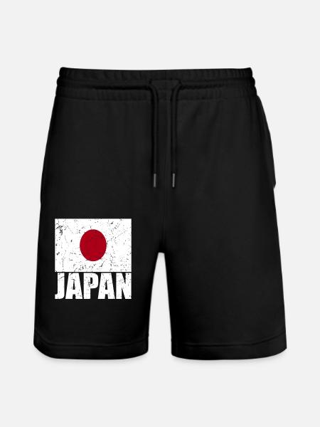 Japan Flag - Stanley/Stella Trainer Unisex Organic Jogging Shorts - black