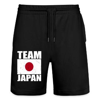 Équipe du Japon de football - Short de jogging bio TRAINER Stanley/Stella unisexe - noir - Devant - Nik (191cm) & Marisol (170cm)