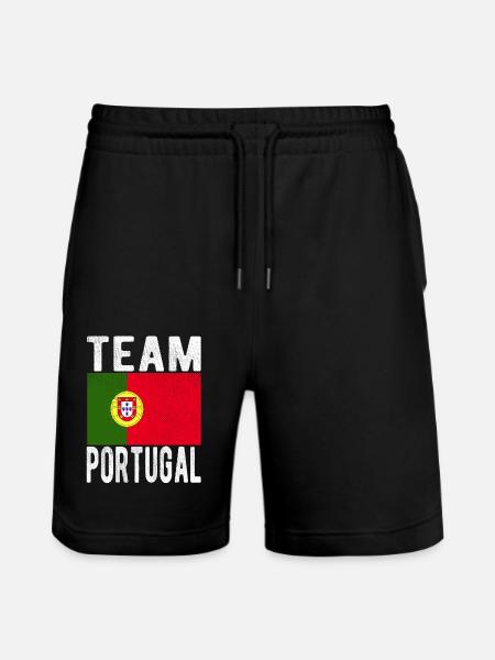 Portugal Flag - Stanley/Stella Trainer Unisex Organic Jogging Shorts - black
