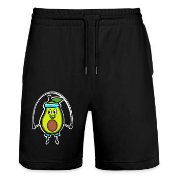 Avocado Jumping Rope - Stanley/Stella Trainer Unisex Organic Jogging Shorts - black - Front - Nik (191cm) & Marisol (170cm)