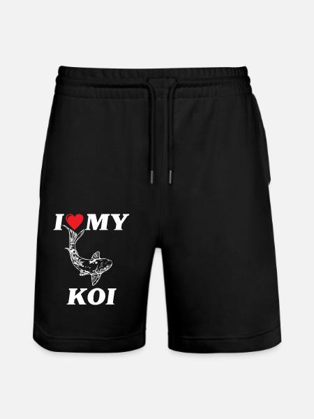 I love my Koi carp - Stanley/Stella Trainer Unisex Organic Jogging Shorts - black
