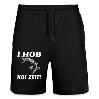 I HOB KOI ZEIT - Stanley/Stella Unisex Bio Joggingshorts Trainer  - Schwarz - Vorne - Nik (191cm) & Marisol (170cm)