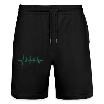Outil de jardin Heartbeat Jardin - Short de jogging bio TRAINER Stanley/Stella unisexe - noir - Devant - Nik (191cm) & Marisol (170cm)