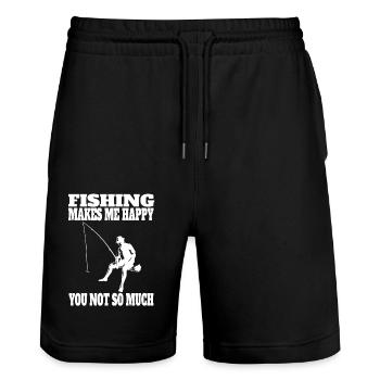 Angeln Angelhaken Spruch Angler Fischen Angel - Stanley/Stella Unisex Bio Joggingshorts Trainer  - Schwarz - Vorne - Nik (191cm) & Marisol (170cm)