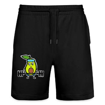 Avocat-Haltérophilie - Short de jogging bio TRAINER Stanley/Stella unisexe - noir - Devant - Nik (191cm) & Marisol (170cm)