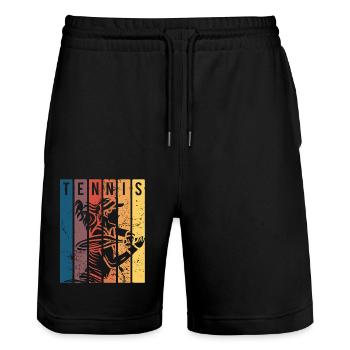 TENNIS GIRL - Short de jogging bio TRAINER Stanley/Stella unisexe - noir - Devant - Nik (191cm) & Marisol (170cm)