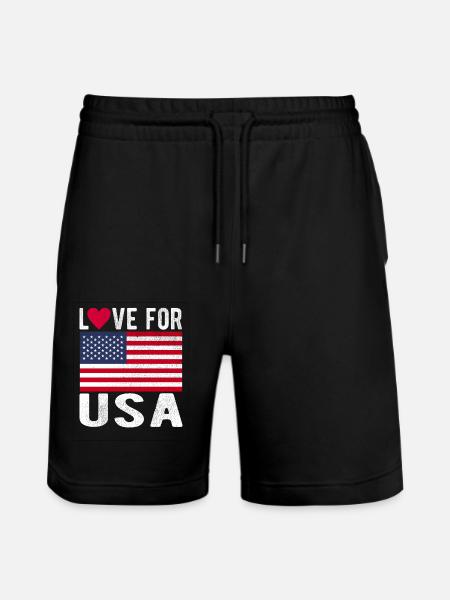 Deer Flag - Stanley/Stella Trainer Unisex Organic Jogging Shorts - black
