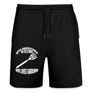 Gardener Orchard Garden Gift Hobby Gardener - Stanley/Stella Trainer Unisex Organic Jogging Shorts - black - Front - Nik (191cm) & Marisol (170cm)