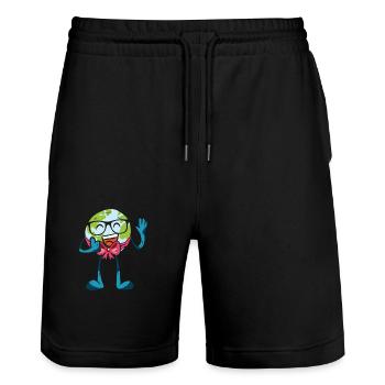 Peace Love Save Our Planet Earth - Stanley/Stella Unisex Bio Joggingshorts Trainer  - Schwarz - Vorne - Nik (191cm) & Marisol (170cm)
