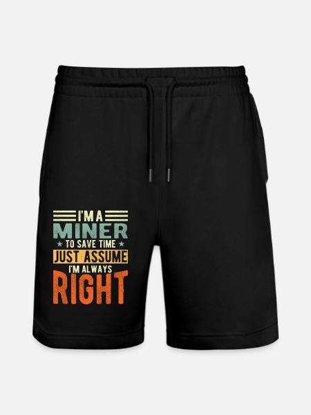 Miner - Stanley/Stella Trainer Unisex Organic Jogging Shorts - black