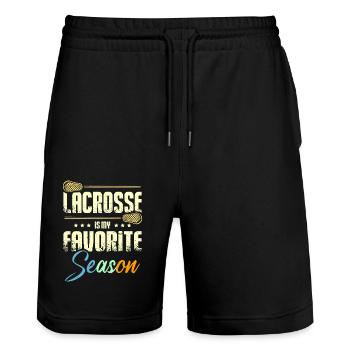 Lacrosse is my favorite season - Stanley/Stella Trainer Unisex Organic Jogging Shorts - black - Front - Nik (191cm) & Marisol (170cm)