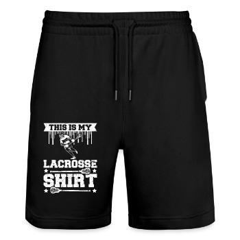 This is my Lacrosse - Stanley/Stella Trainer Unisex Organic Jogging Shorts - black - Front - Nik (191cm) & Marisol (170cm)