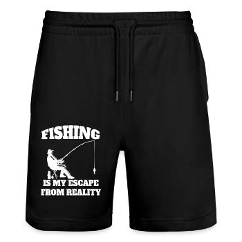 Pêcheurs à la ligne Pêche Pêche Hameçons - Short de jogging bio TRAINER Stanley/Stella unisexe - noir - Devant - Nik (191cm) & Marisol (170cm)