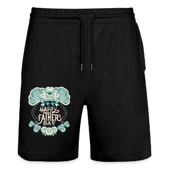 Father's Day, mysticism and magic, all-seeing eye - Stanley/Stella Trainer Unisex Organic Jogging Shorts - black - Front - Nik (191cm) & Marisol (170cm)