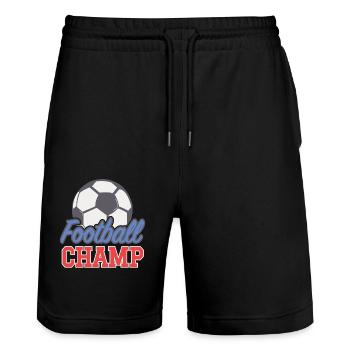 Fußballer Geschenk Fußball Geburtstag - Stanley/Stella Unisex Bio Joggingshorts Trainer  - Schwarz - Vorne - Nik (191cm) & Marisol (170cm)