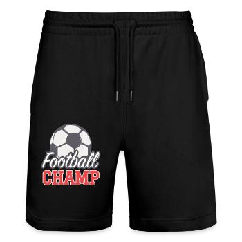 Fußballer Geschenk Fußball Geburtstag - Stanley/Stella Unisex Bio Joggingshorts Trainer  - Schwarz - Vorne - Nik (191cm) & Marisol (170cm)
