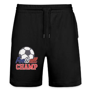Fußballer Geschenk Fußball Geburtstag - Stanley/Stella Unisex Bio Joggingshorts Trainer  - Schwarz - Vorne - Nik (191cm) & Marisol (170cm)