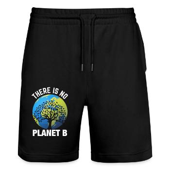 Earth day- Es gibt keinen Planet B - Stanley/Stella Unisex Bio Joggingshorts Trainer  - Schwarz - Vorne - Nik (191cm) & Marisol (170cm)