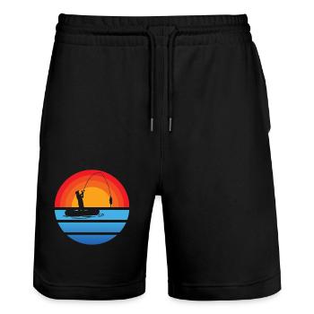 Hameçons Pêche Pêche Pêche Pêche Pêche - Short de jogging bio TRAINER Stanley/Stella unisexe - noir - Devant - Nik (191cm) & Marisol (170cm)