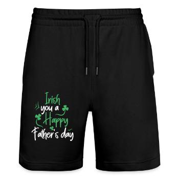 Irlandais Vous Une joyeuse fête des pères Trèfle vert - Short de jogging bio TRAINER Stanley/Stella unisexe - noir - Devant - Nik (191cm) & Marisol (170cm)