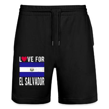 El Salvador Souvenir - Stanley/Stella Unisex Bio Joggingshorts Trainer  - Schwarz - Vorne - Nik (191cm) & Marisol (170cm)